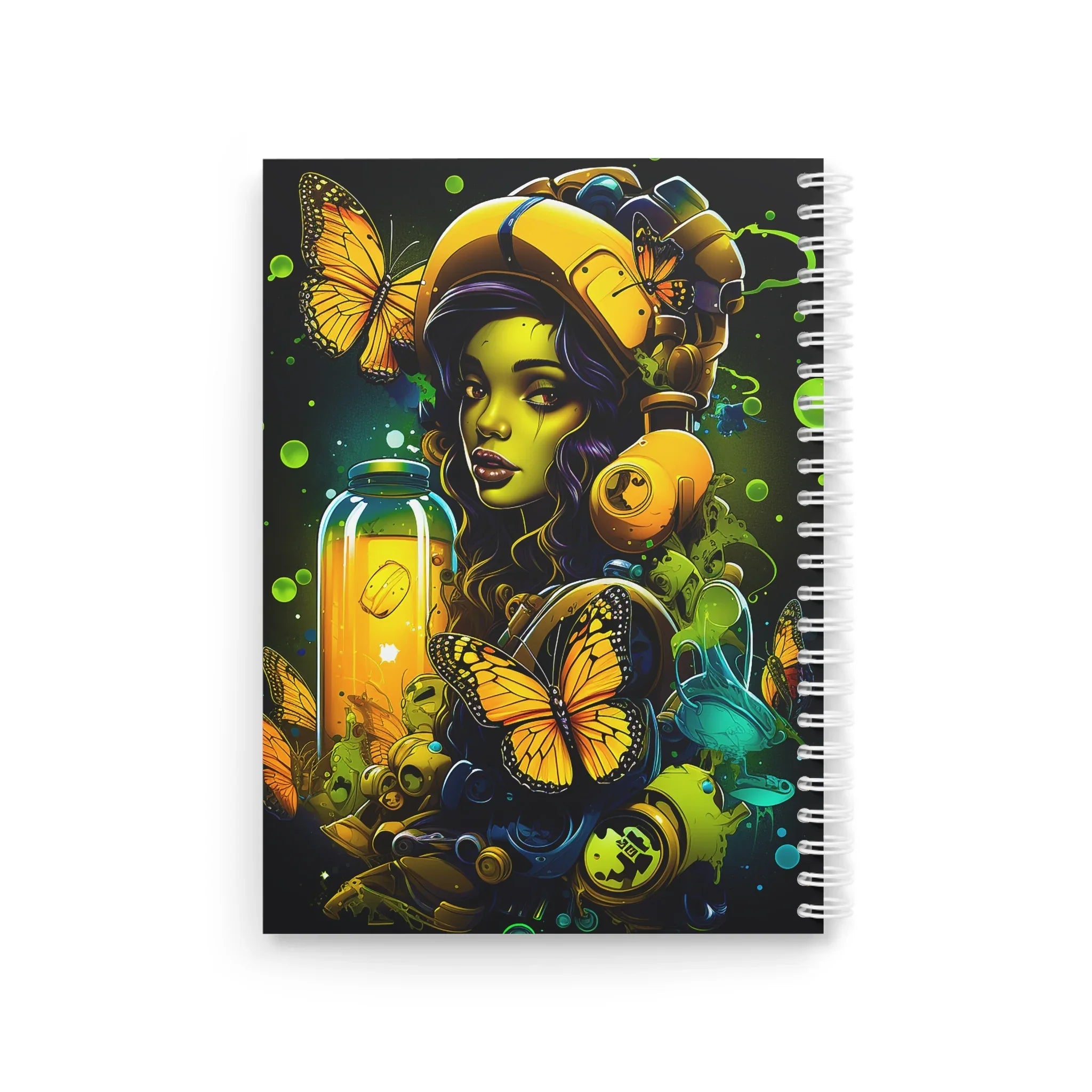 Bioluminescent Dreams: Monarch Butterfly Alchemist - Vibrant Fantasy Spiral Notebook for Creative Minds - D'Sare