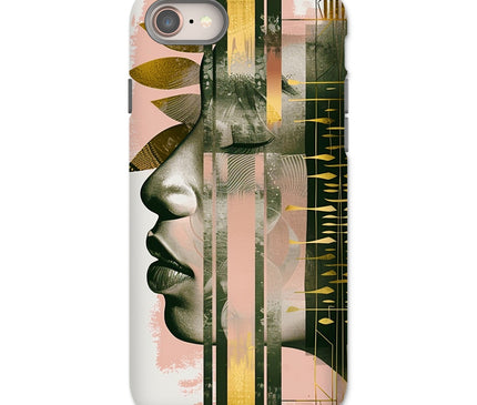 Peach and Gold Abstract Tough Phone Case