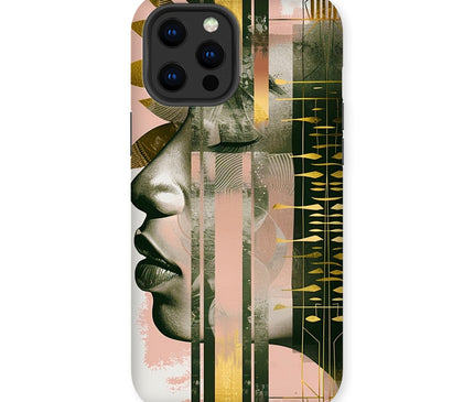 Peach and Gold Abstract Tough Phone Case
