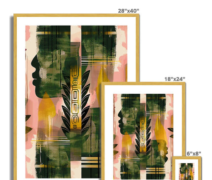 Echos of Duality Golden Pink Reflection Antique Framed & Mounted Print