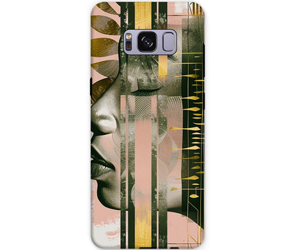 Peach and Gold Abstract Tough Phone Case