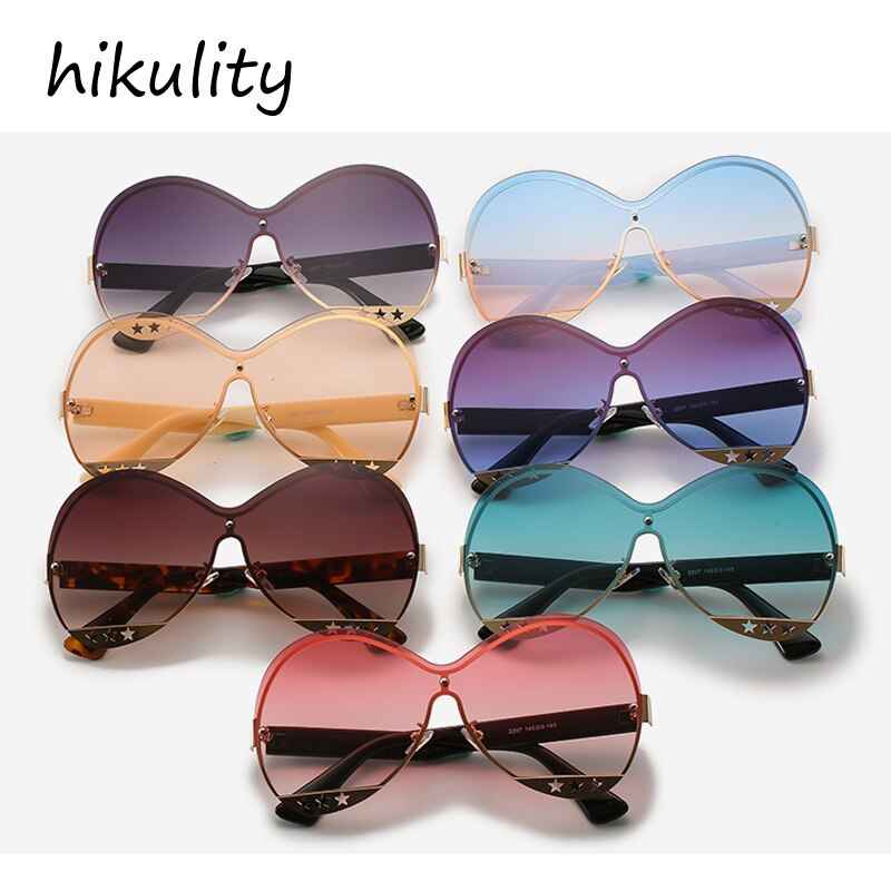 Gradual Color Runway Sunglasses Female Fashion Hollowed Out Five-Star Metal Trend Sunglasses by eprolo