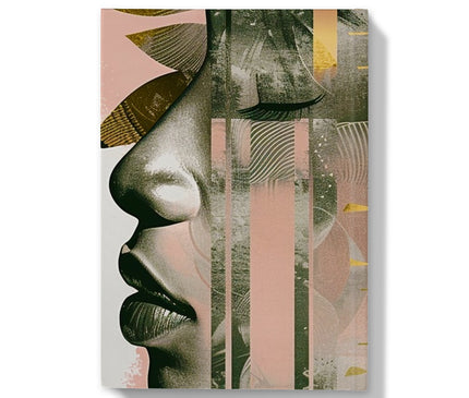 Echoes of Life: Afrocentric Meditation Peach and Gold Abstract Art Eclectic  Hardback Journal