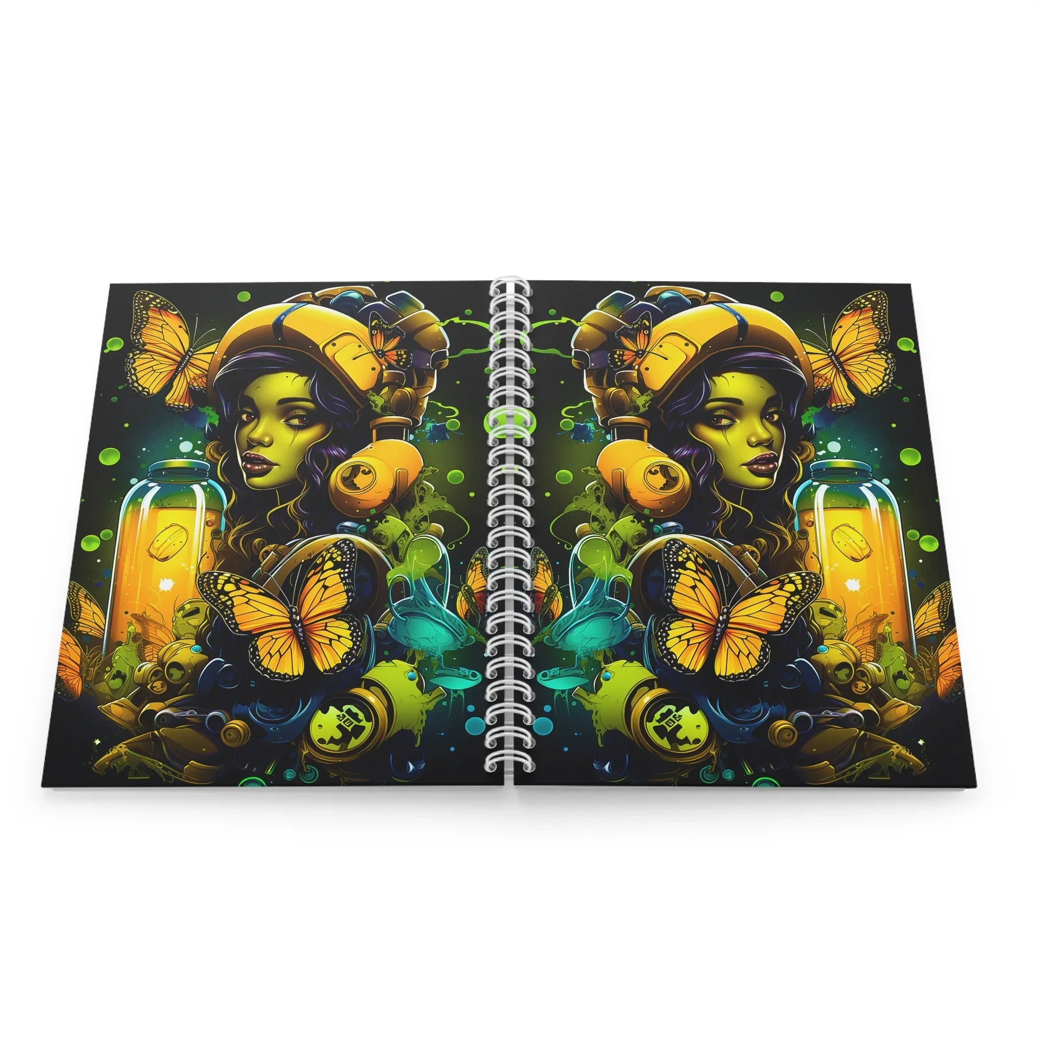 Bioluminescent Dreams: Monarch Butterfly Alchemist - Vibrant Fantasy Spiral Notebook for Creative Minds - D'Sare