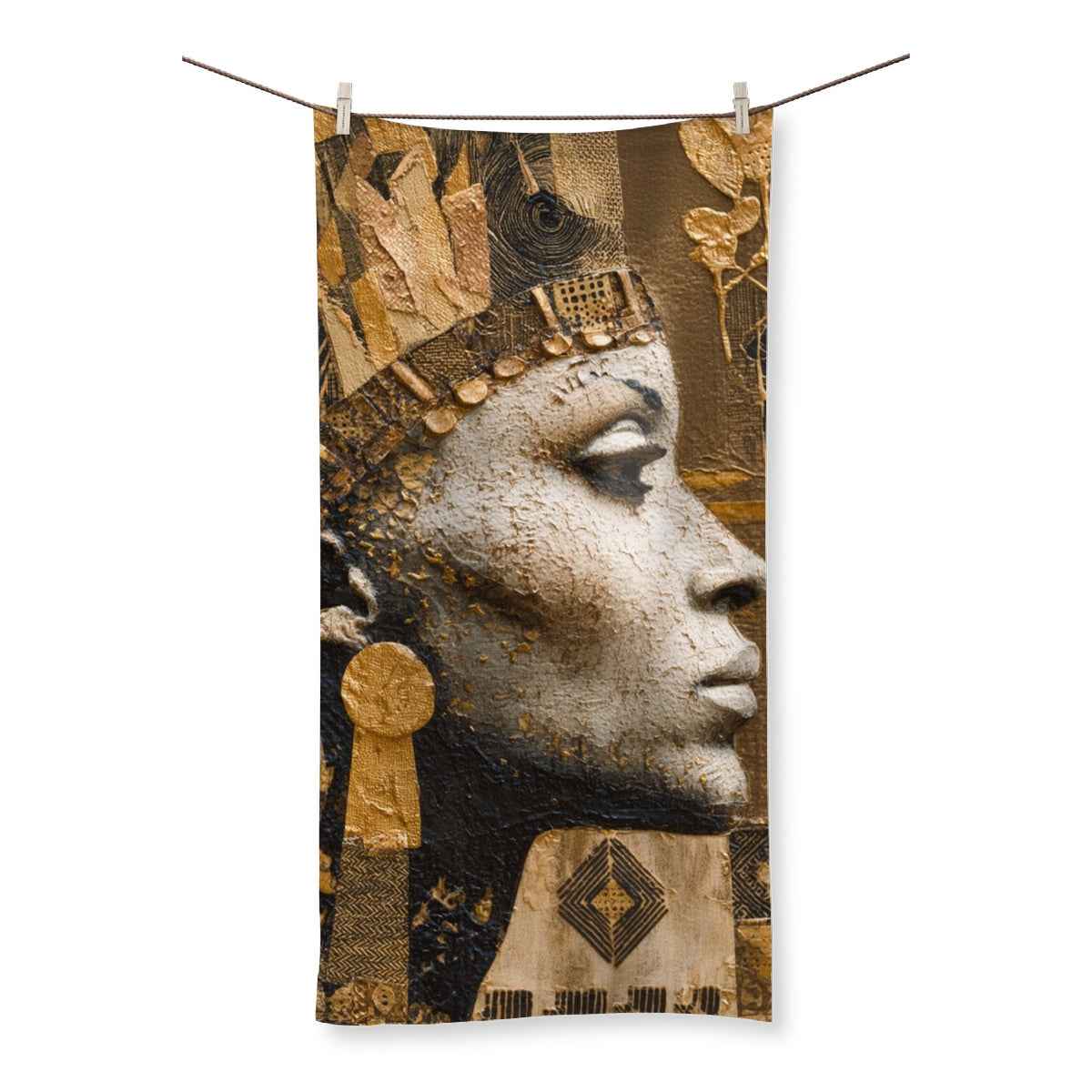 Afrocentric Golden Empress Microfibre Towel Lightweight Soft