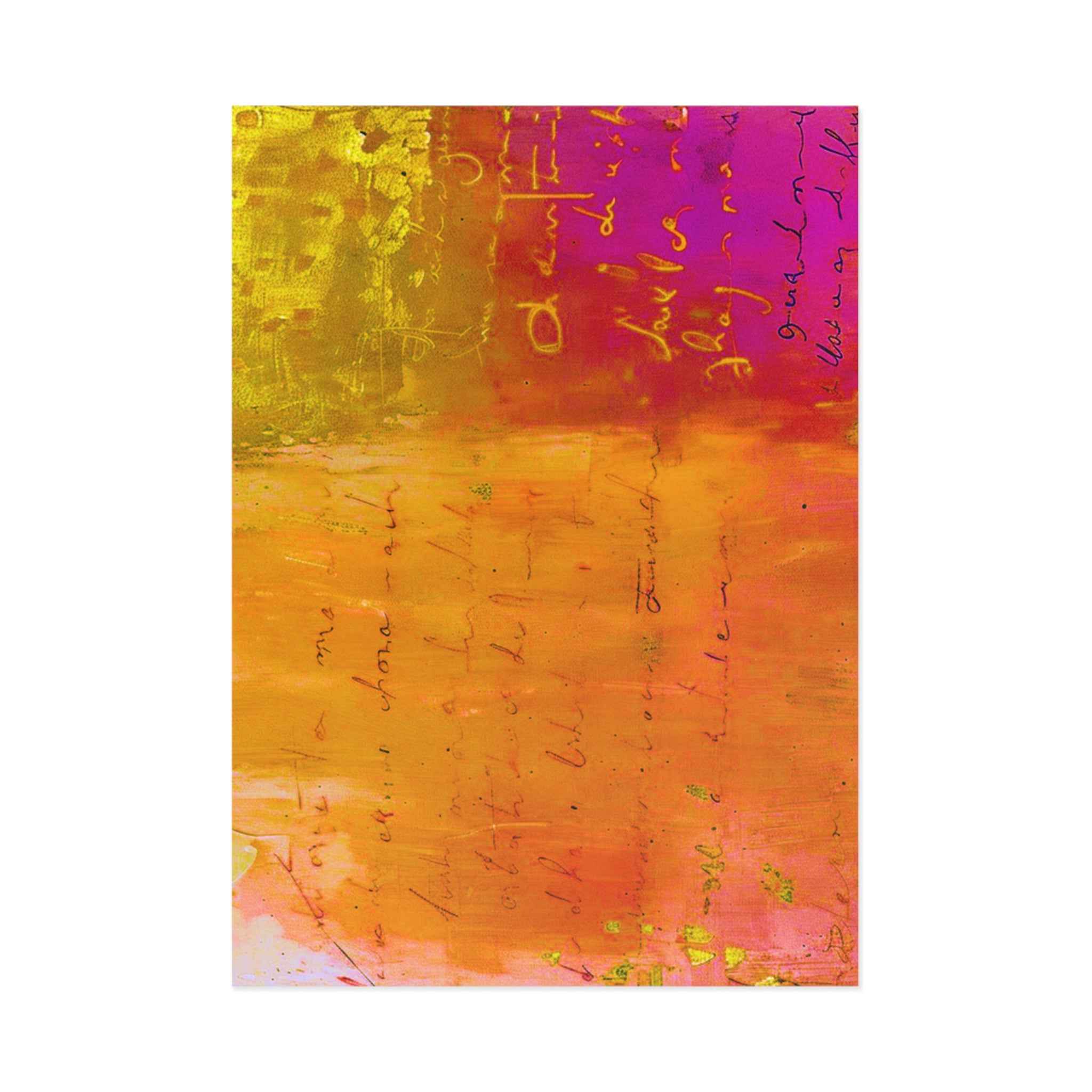 Fine Art Postcards — Warm Amber Serenade Eclectic Art Set
