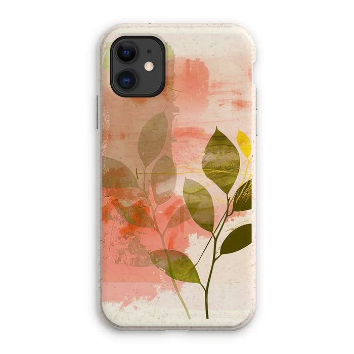 Peach Golden Leafy Escape Eco Phone Case