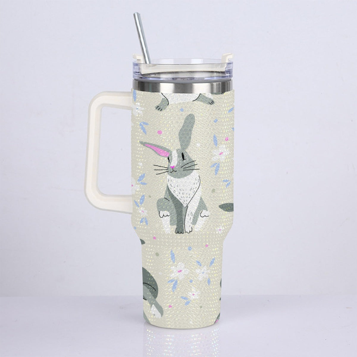 40oz Diamond Cup With Stainless Steel Straw