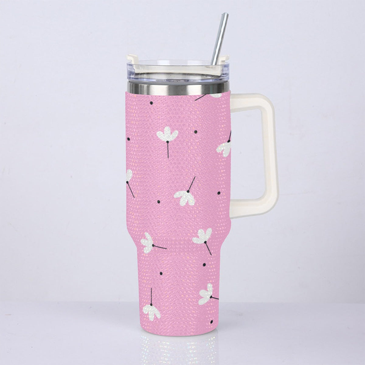 40oz Diamond Cup With Stainless Steel Straw