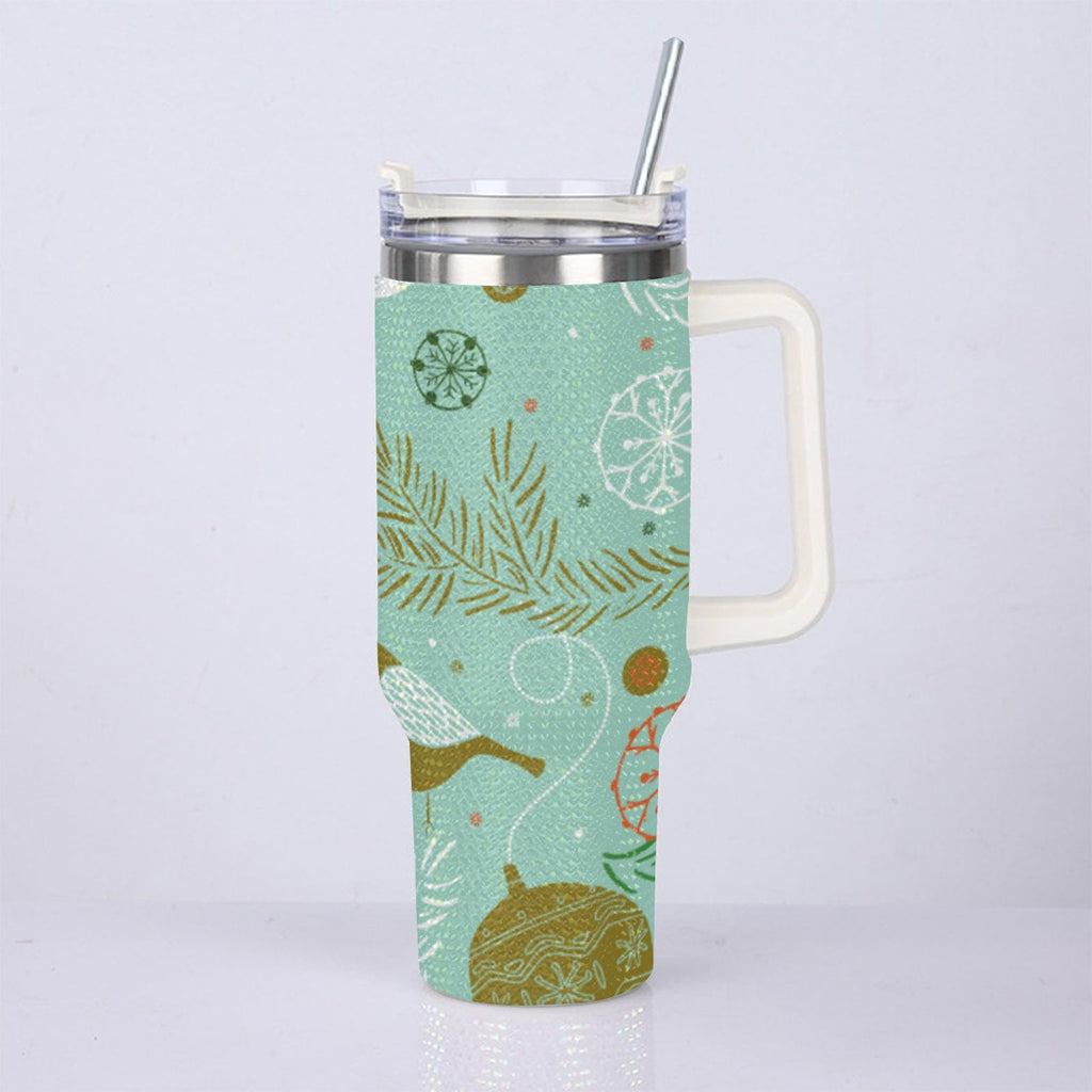 40oz Diamond Cup With Stainless Steel Straw