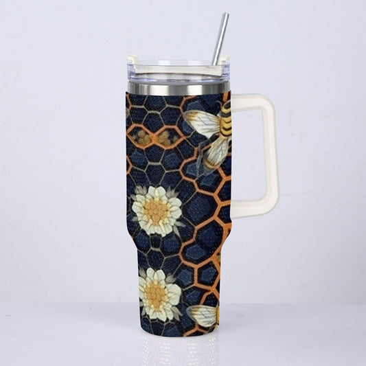 40oz Diamond Cup With Stainless Steel Straw