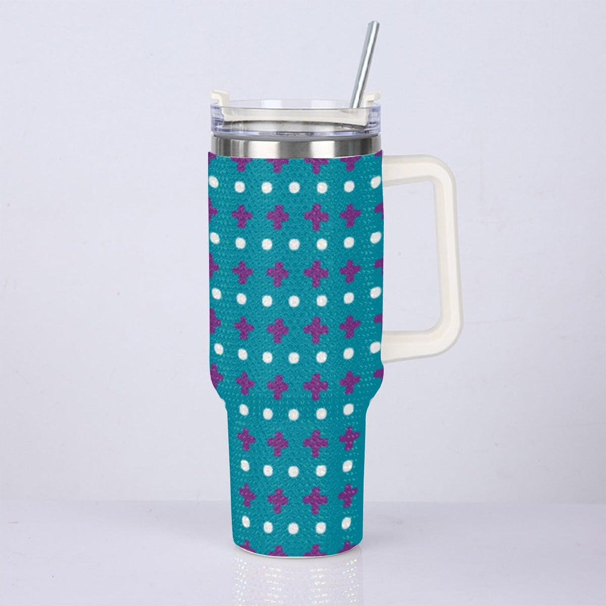 40oz Diamond Cup With Stainless Steel Straw