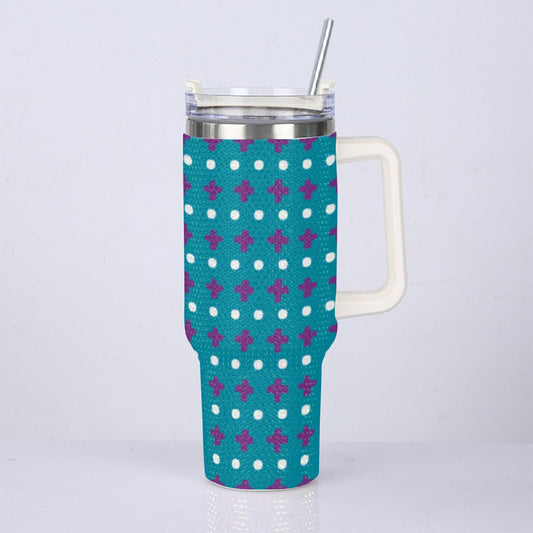40oz Diamond Cup With Stainless Steel Straw