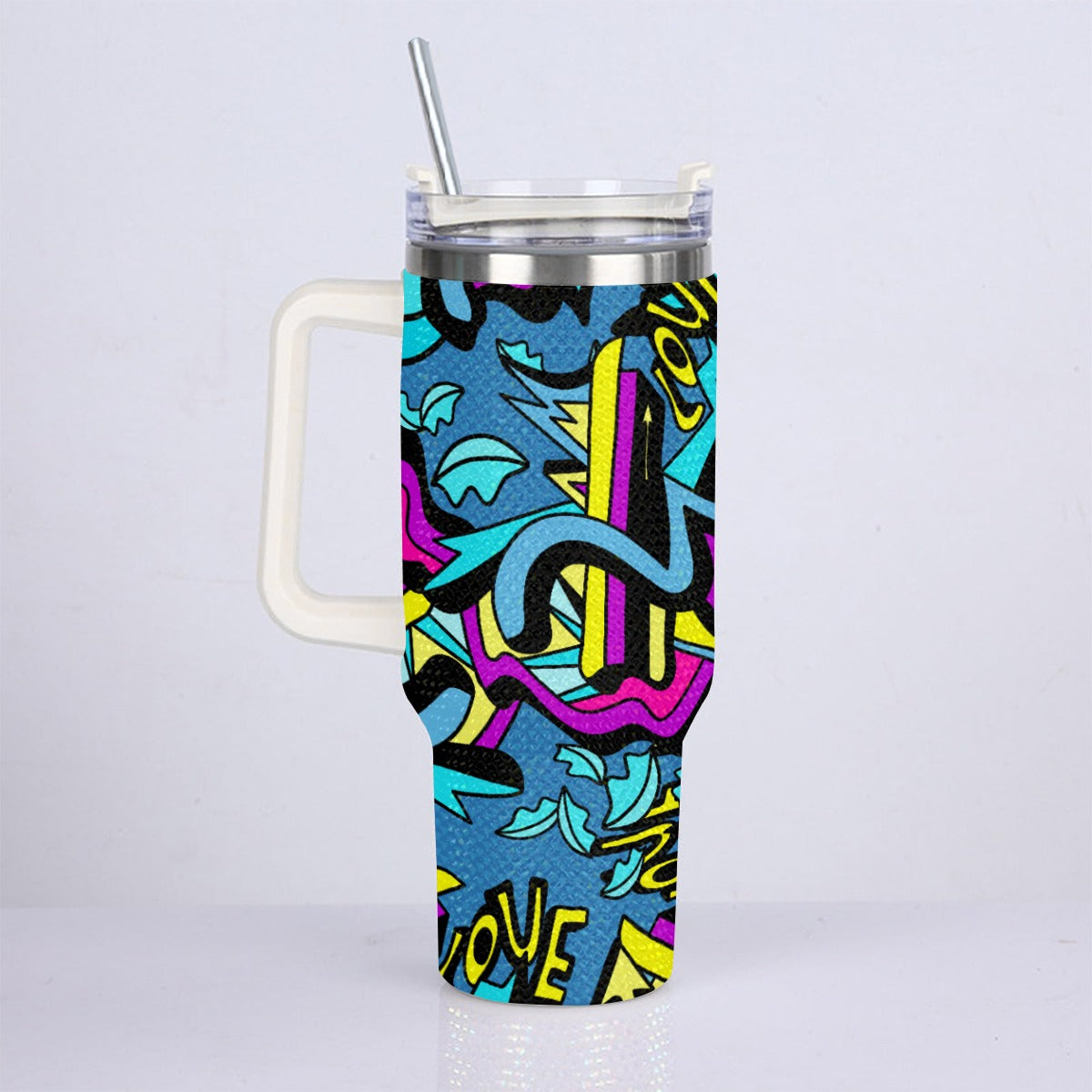 40oz Diamond Cup With Stainless Steel Straw