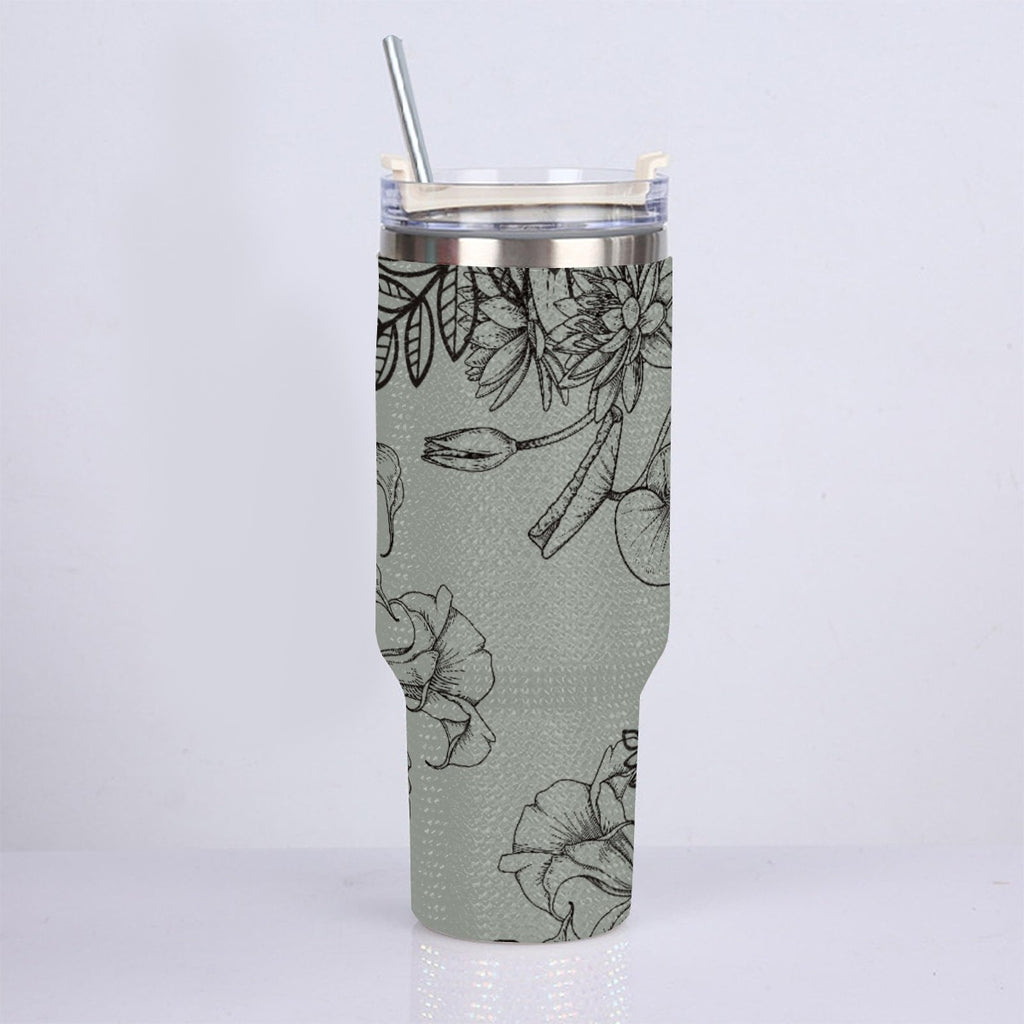 40oz Diamond Cup With Stainless Steel Straw