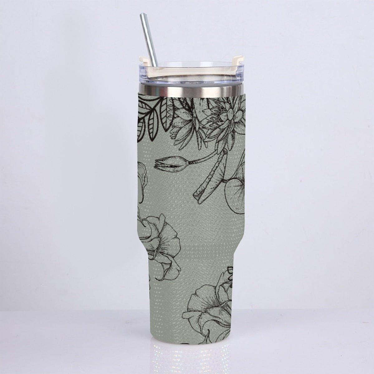 40oz Diamond Cup With Stainless Steel Straw