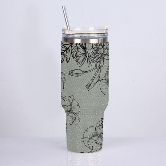 40oz Diamond Cup With Stainless Steel Straw