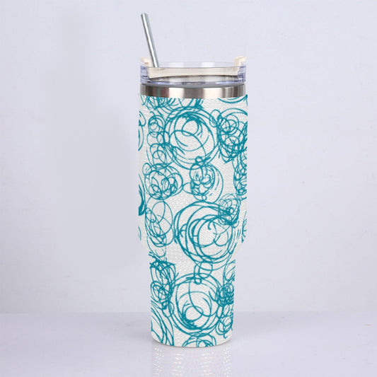 40oz Diamond Cup With Stainless Steel Straw