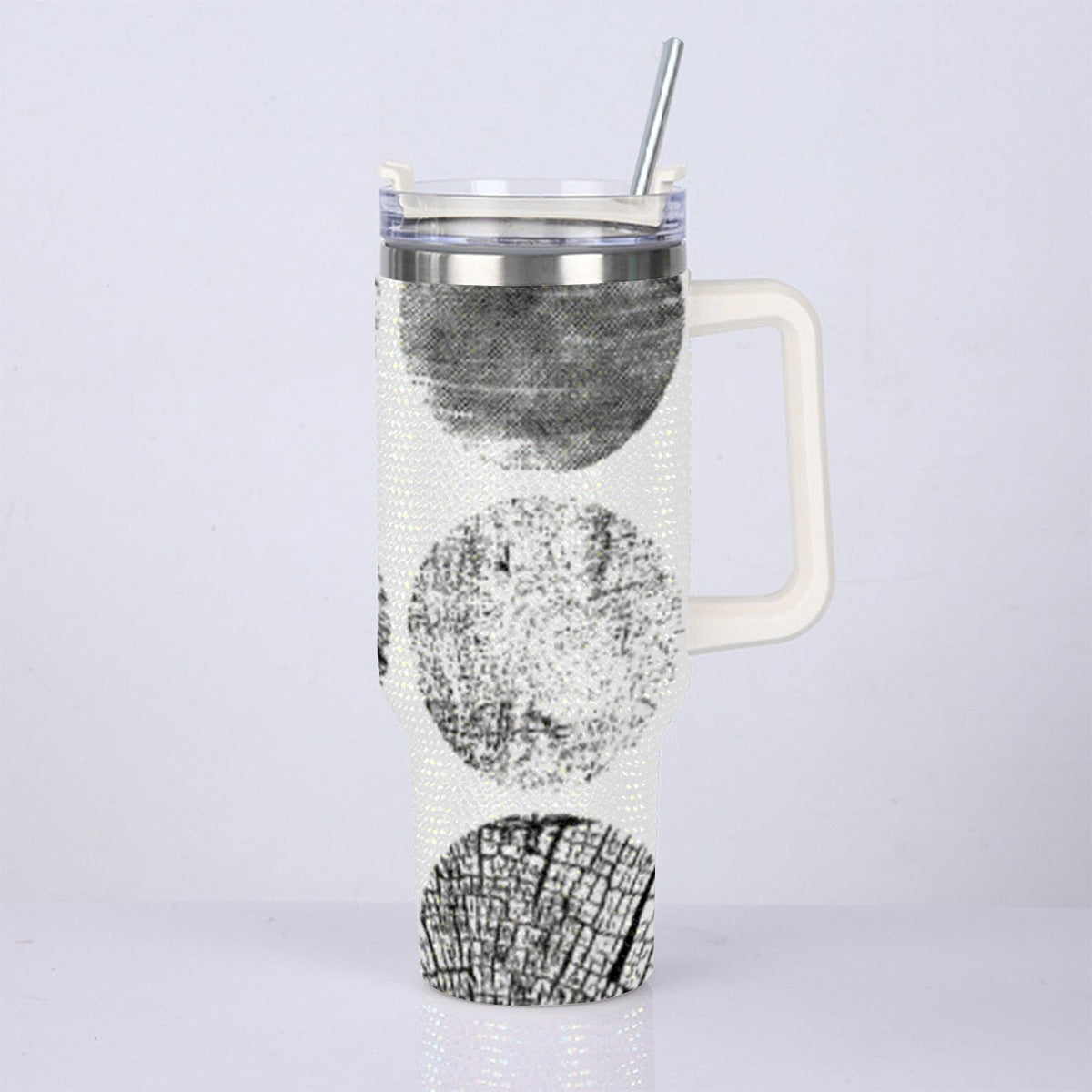 40oz Diamond Cup With Stainless Steel Straw