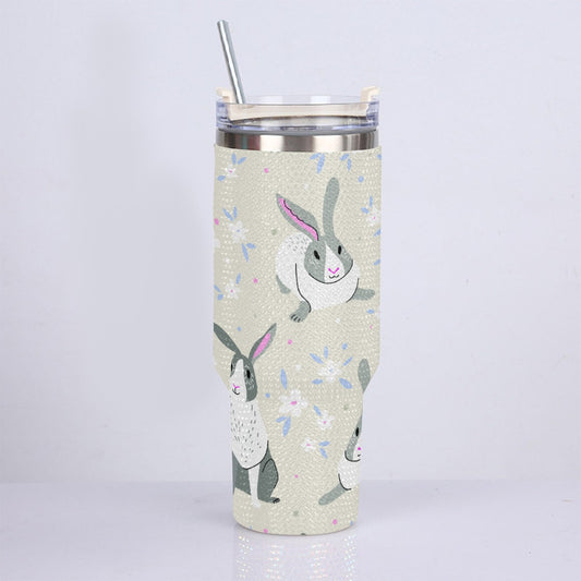 40oz Diamond Cup With Stainless Steel Straw