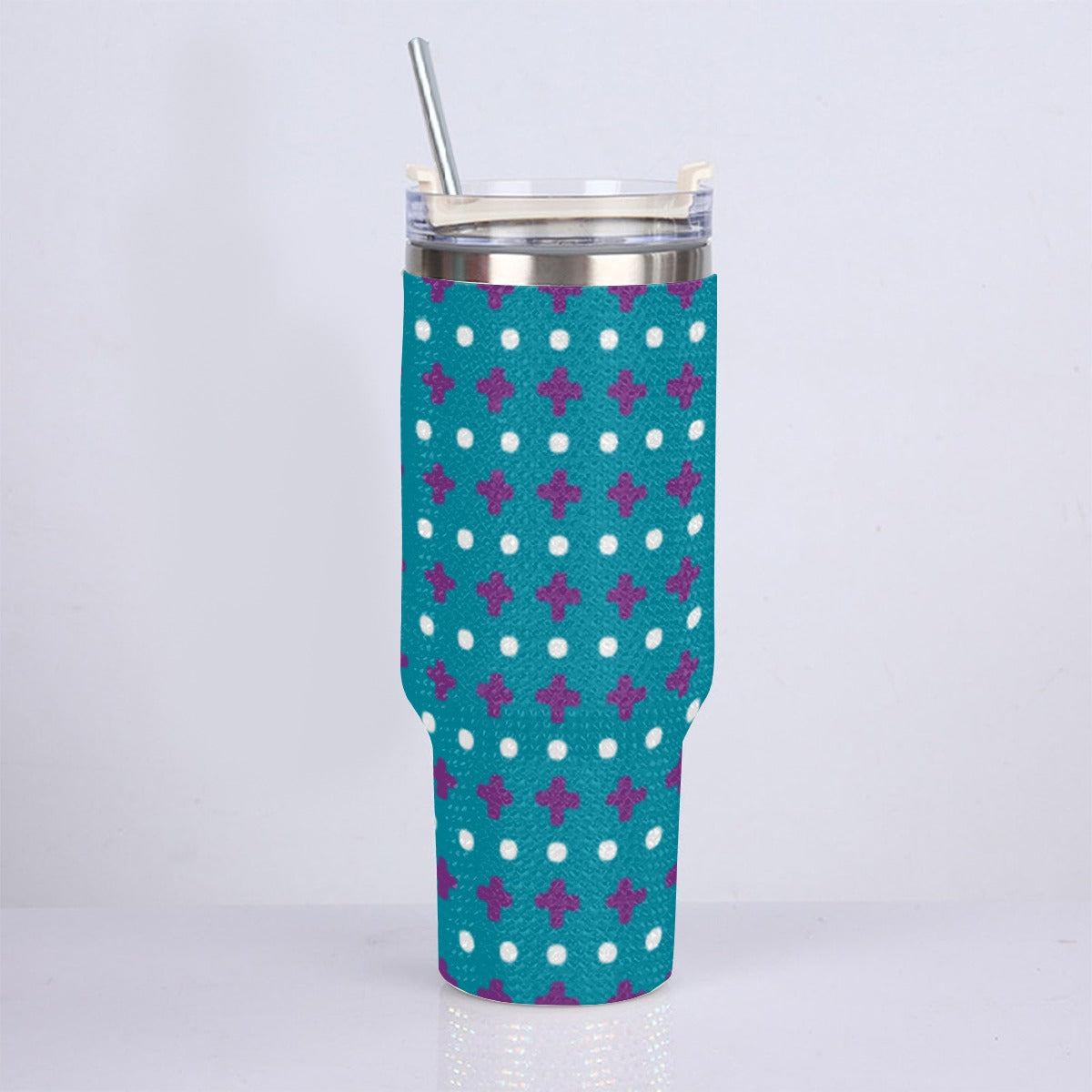 40oz Diamond Cup With Stainless Steel Straw