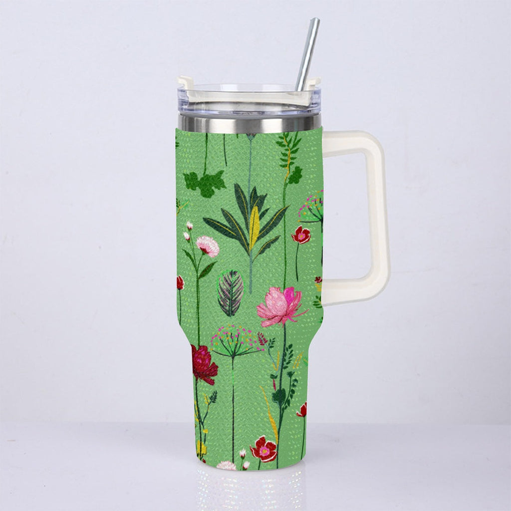 40oz Diamond Cup With Stainless Steel Straw