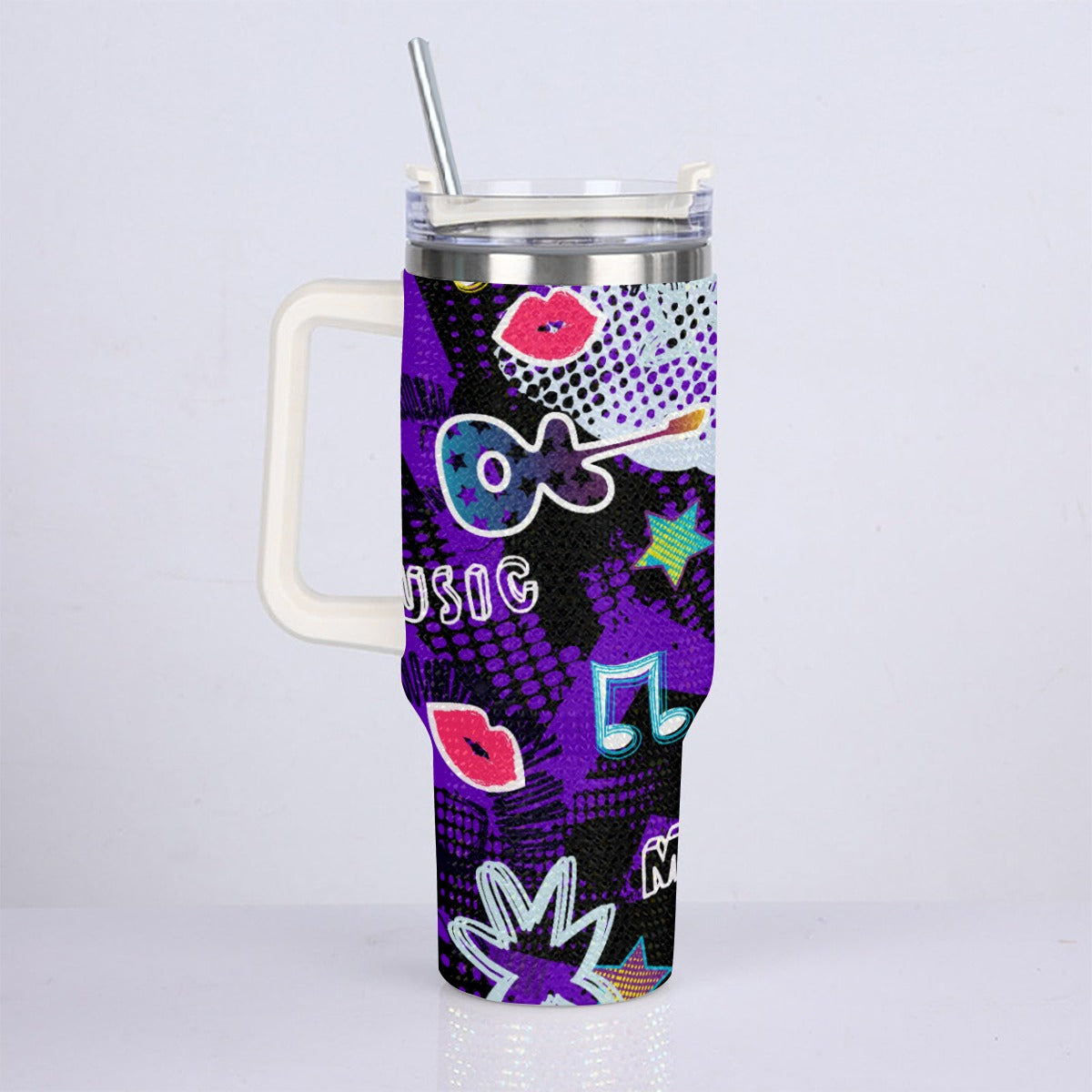 40oz Diamond Cup With Stainless Steel Straw