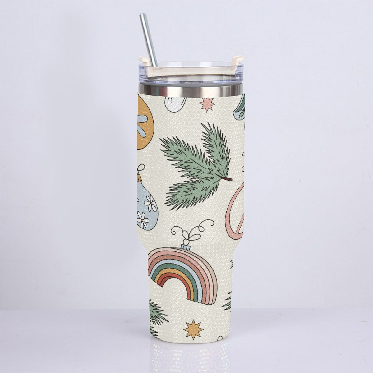 40oz Diamond Cup With Stainless Steel Straw