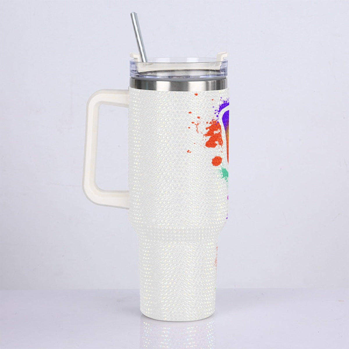 40oz Diamond Cup With Stainless Steel Straw