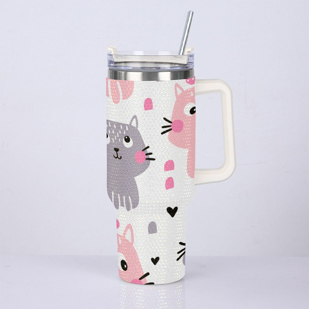 40oz Diamond Cup With Stainless Steel Straw