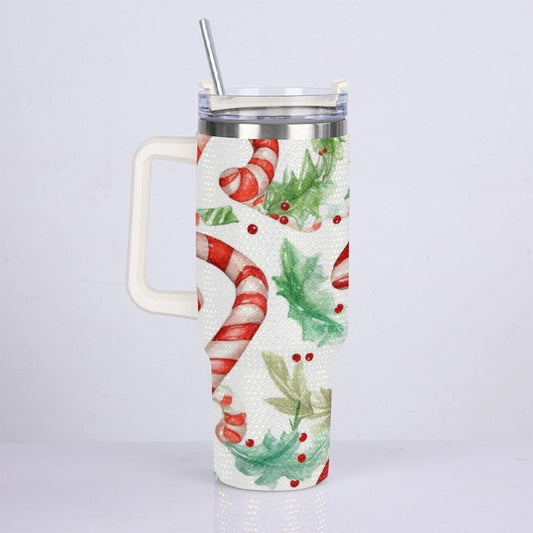 40oz Diamond Cup With Stainless Steel Straw