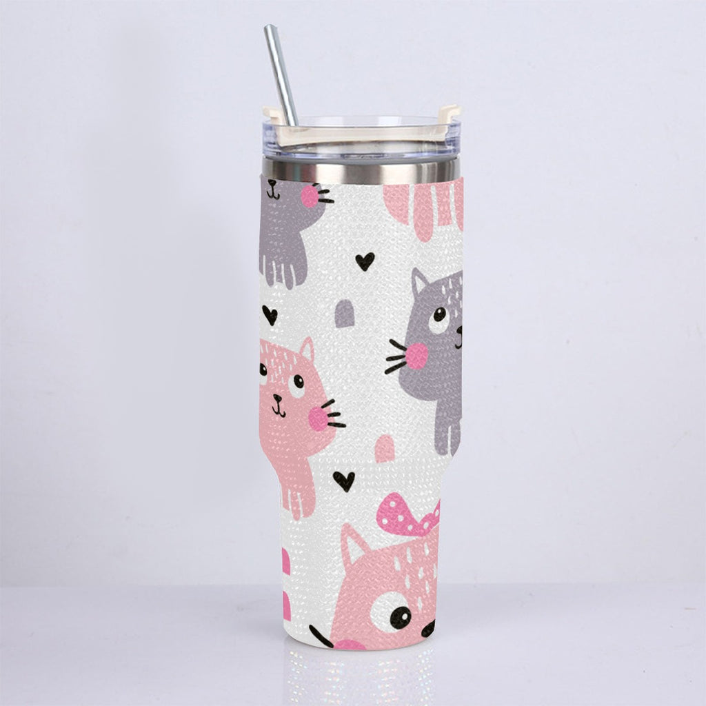 40oz Diamond Cup With Stainless Steel Straw