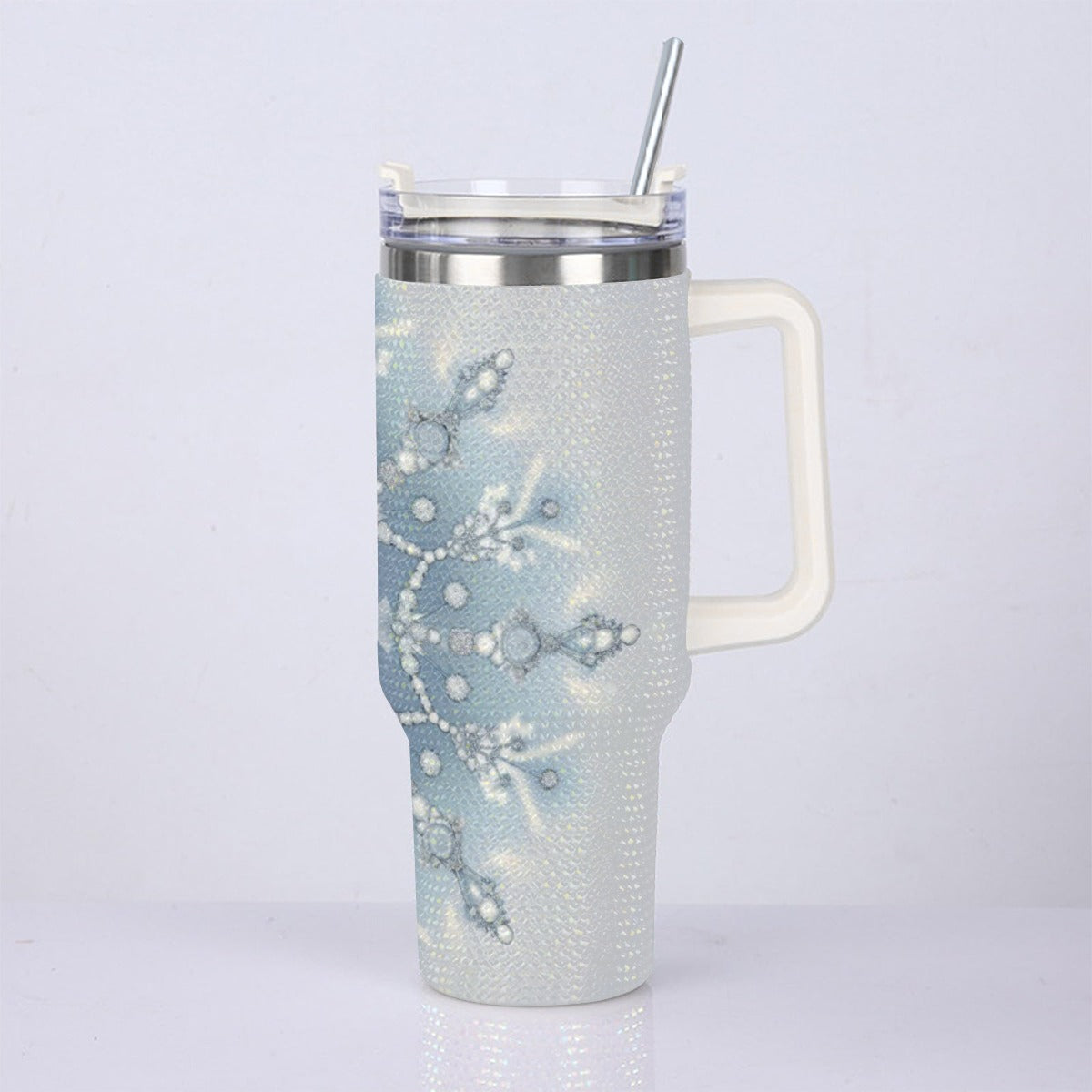 40oz Diamond Cup With Stainless Steel Straw