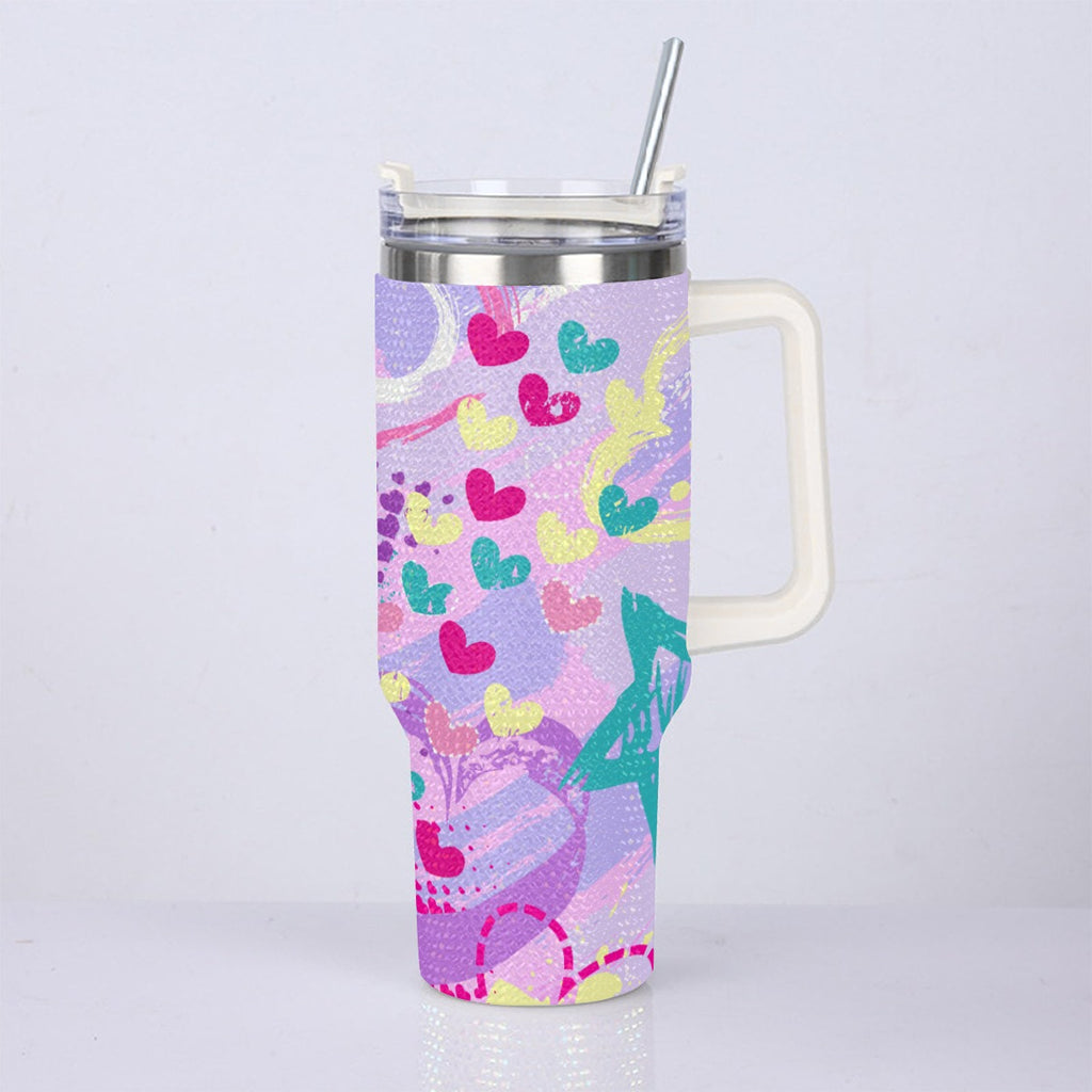 40oz Diamond Cup With Stainless Steel Straw