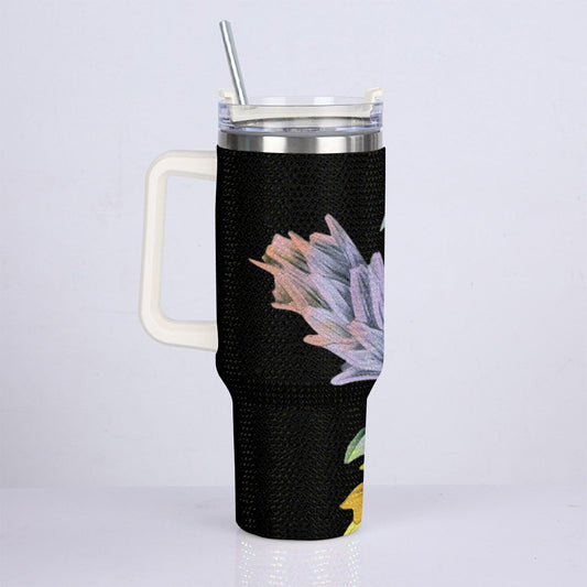 40oz Diamond Cup With Stainless Steel Straw