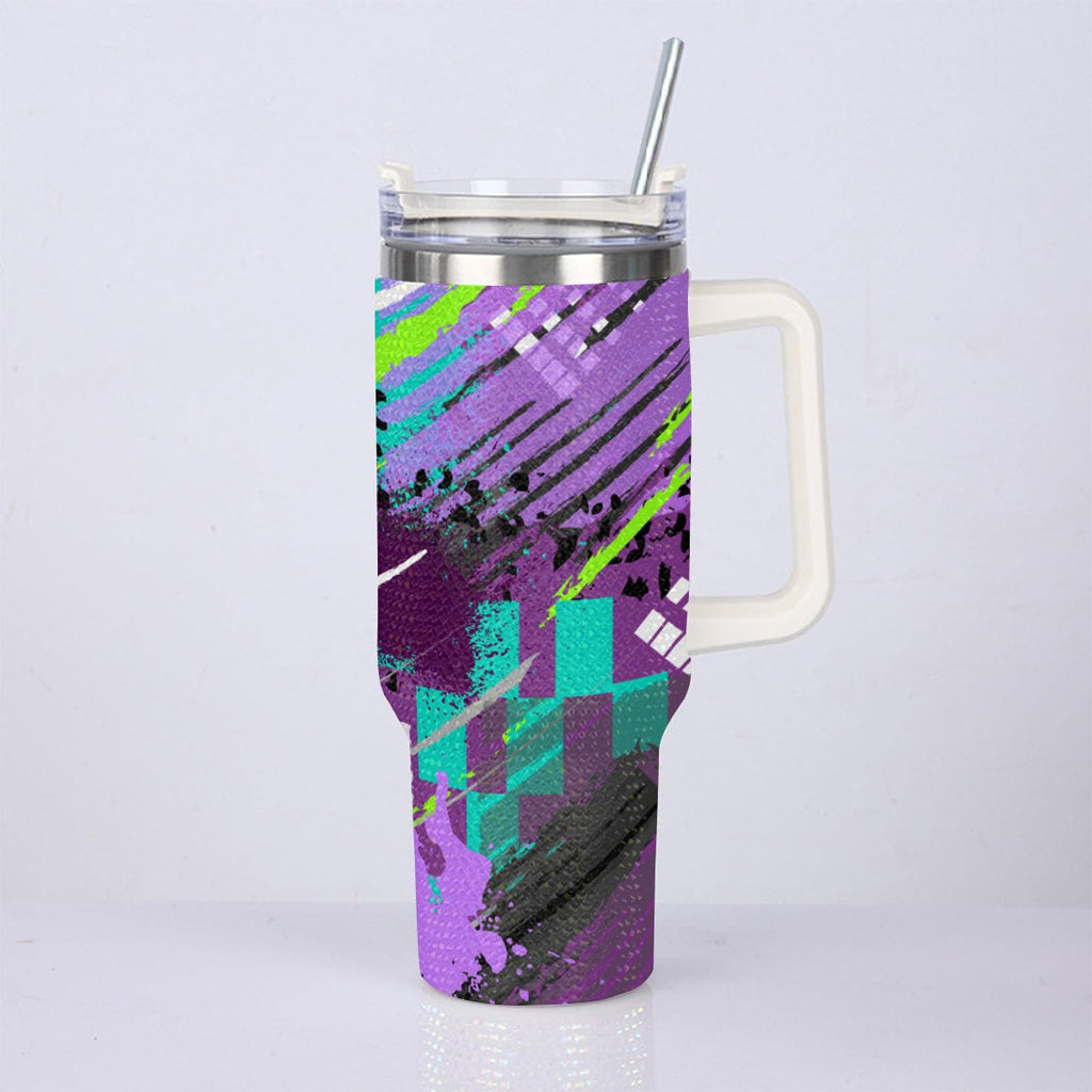 40oz Diamond Cup With Stainless Steel Straw