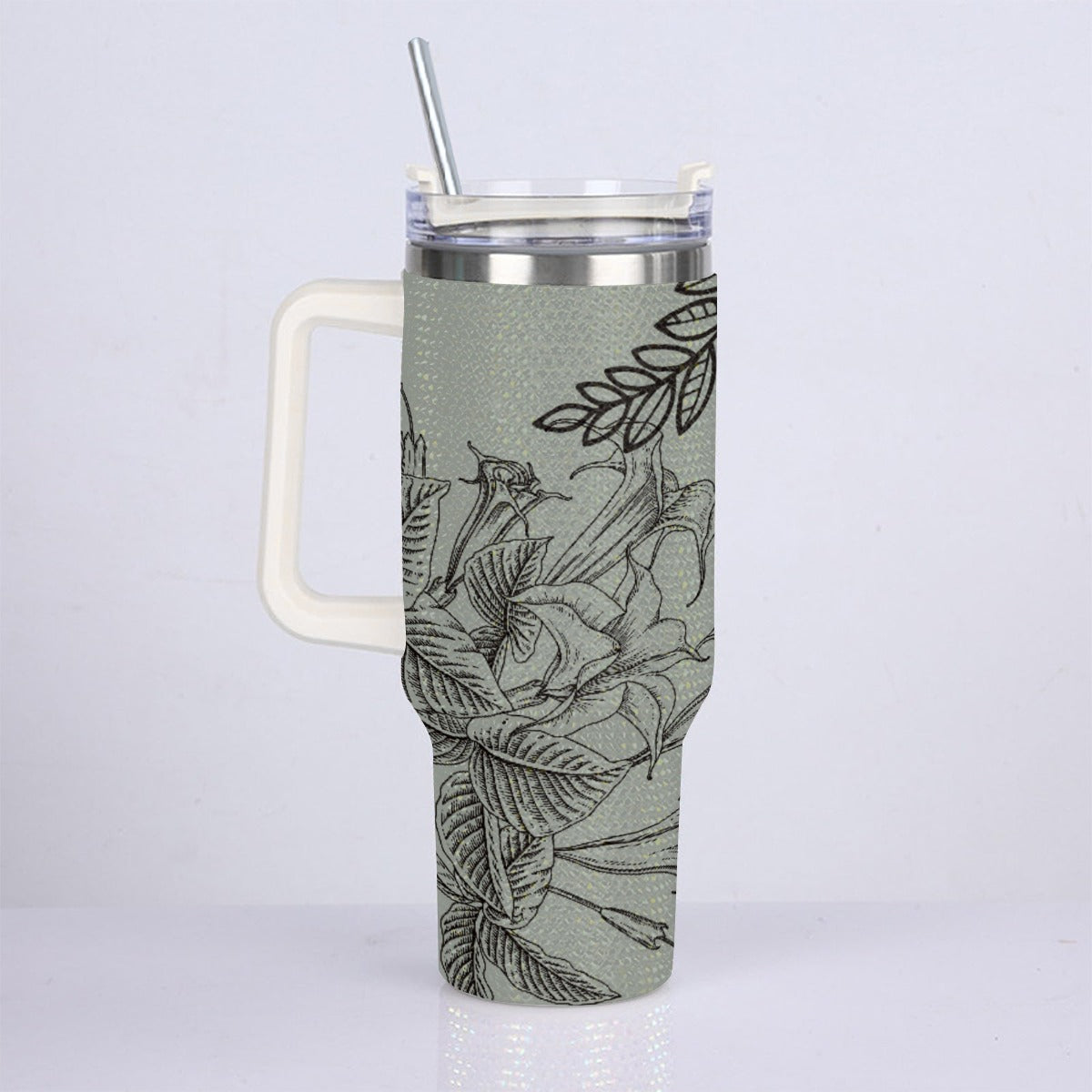 40oz Diamond Cup With Stainless Steel Straw