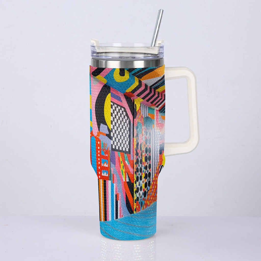 40oz Diamond Cup With Stainless Steel Straw