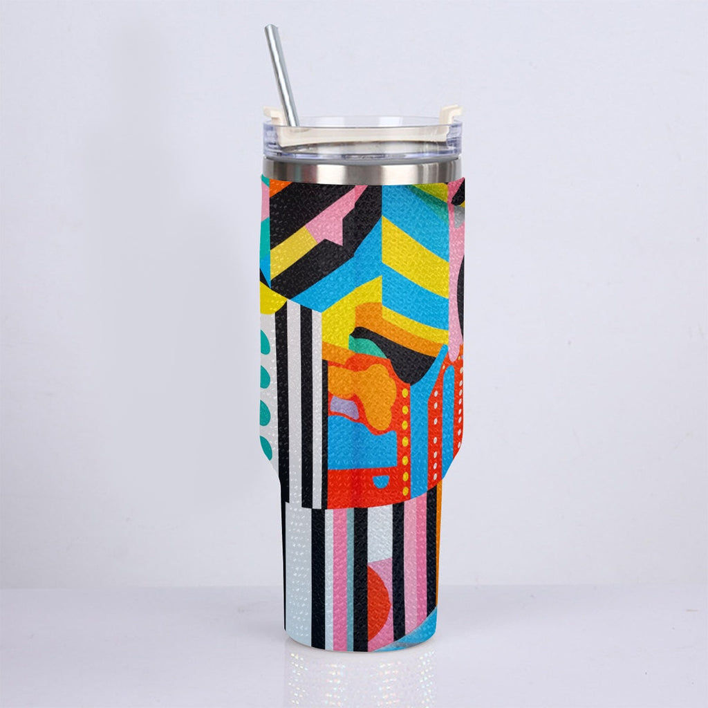 40oz Diamond Cup With Stainless Steel Straw