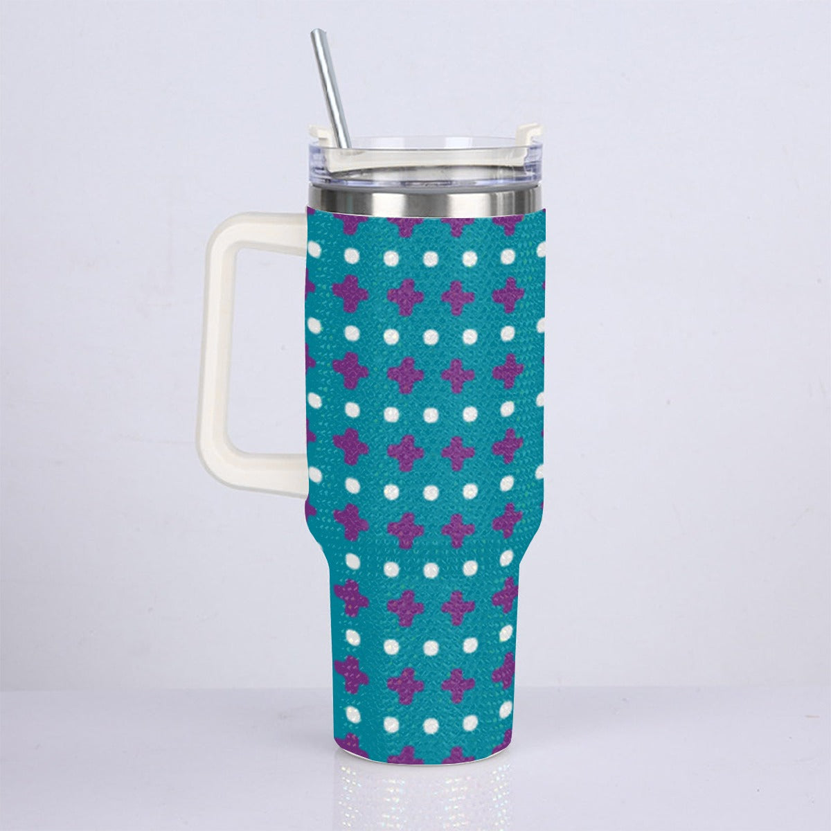 40oz Diamond Cup With Stainless Steel Straw