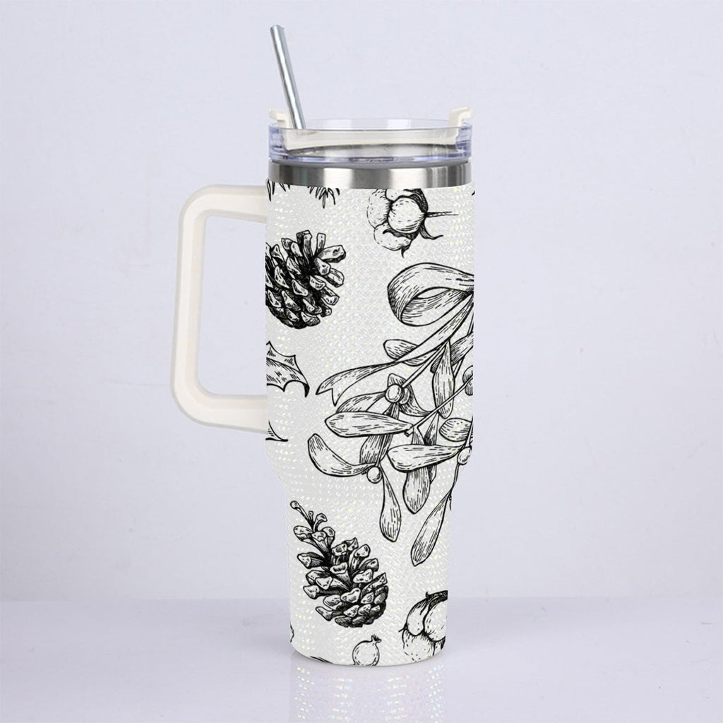 40oz Diamond Cup With Stainless Steel Straw