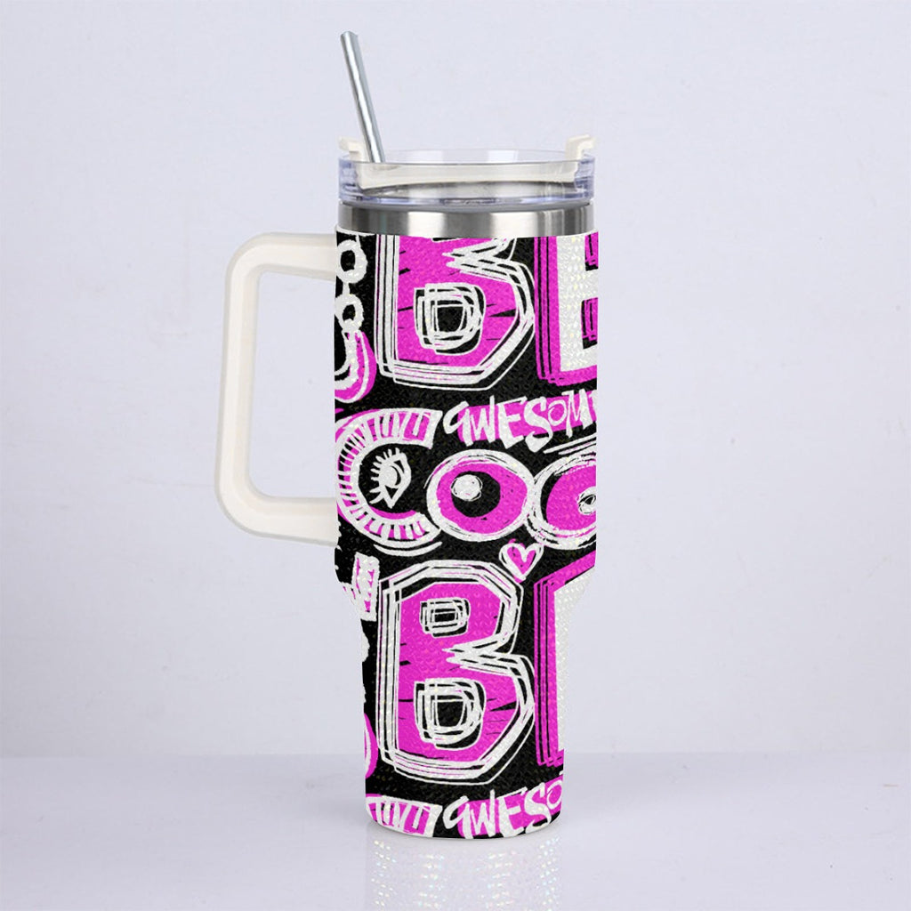 40oz Diamond Cup With Stainless Steel Straw