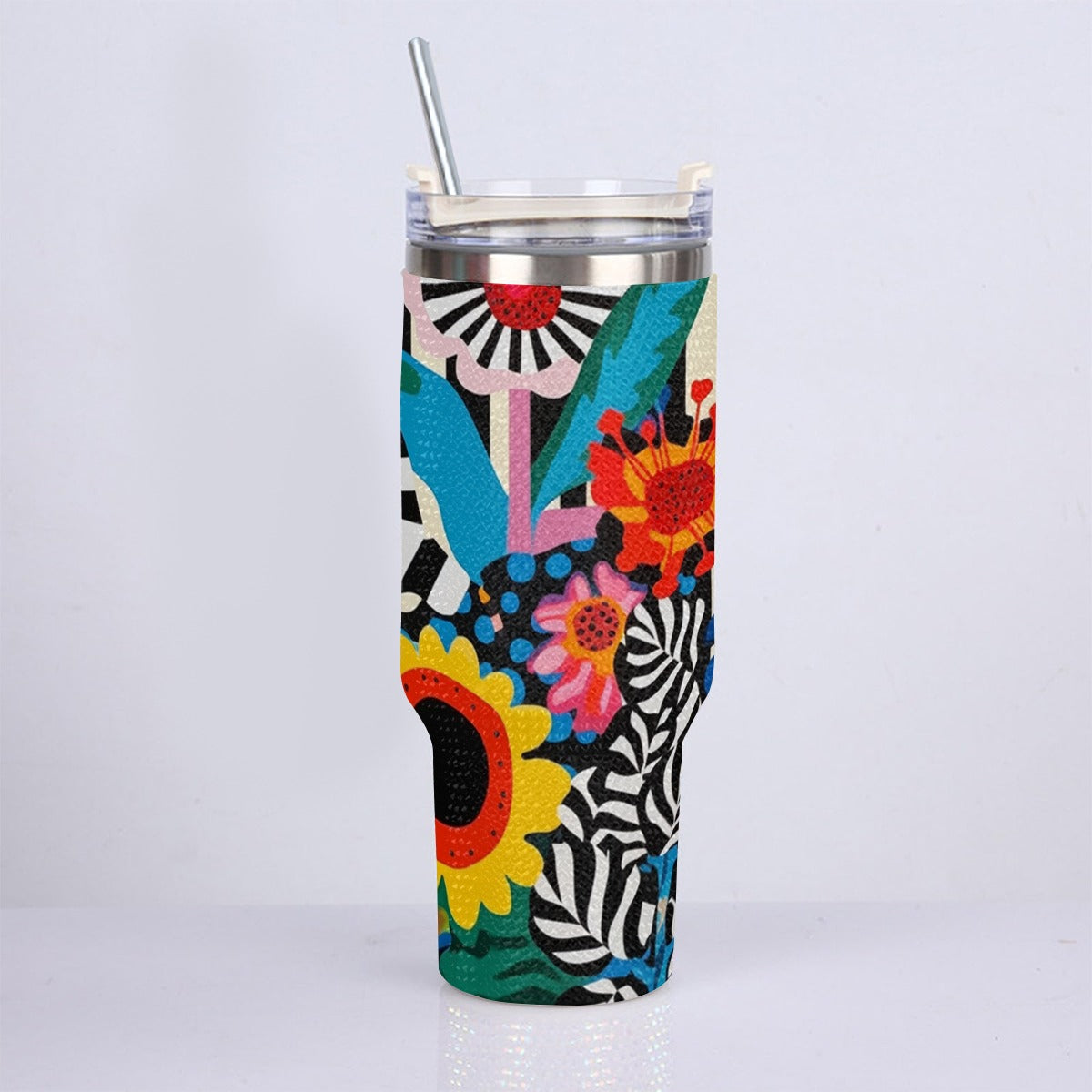 40oz Diamond Cup With Stainless Steel Straw