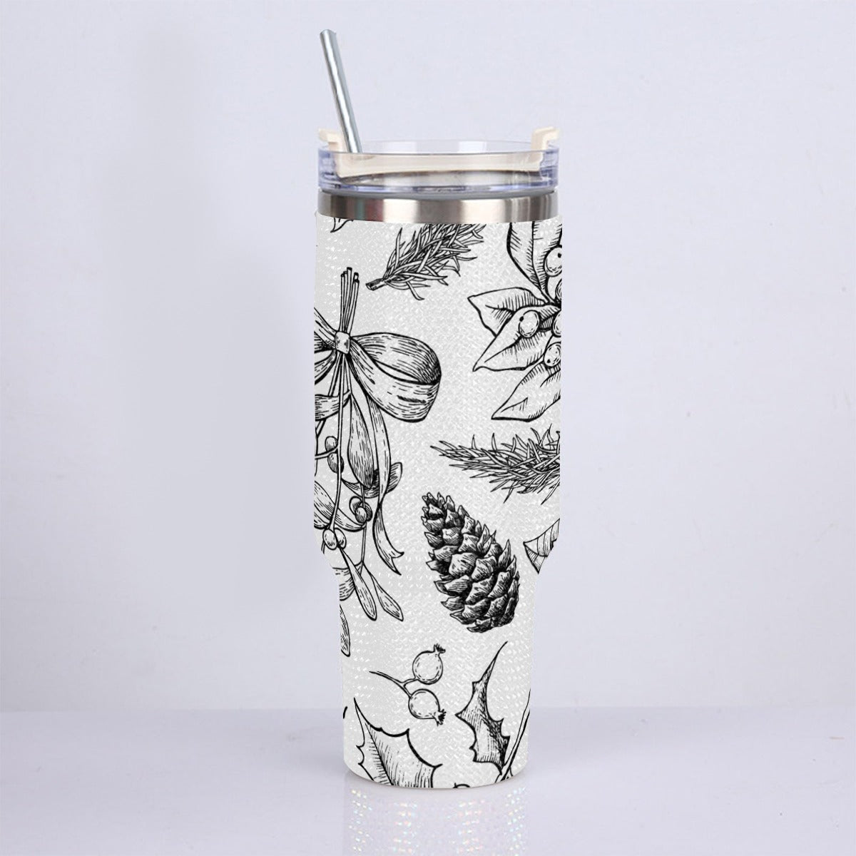 40oz Diamond Cup With Stainless Steel Straw