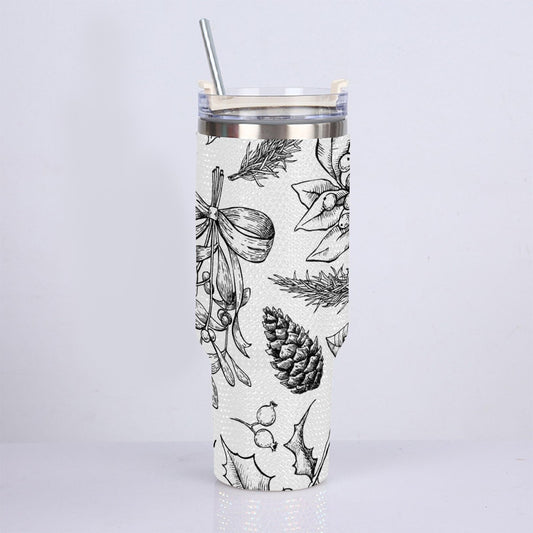 40oz Diamond Cup With Stainless Steel Straw