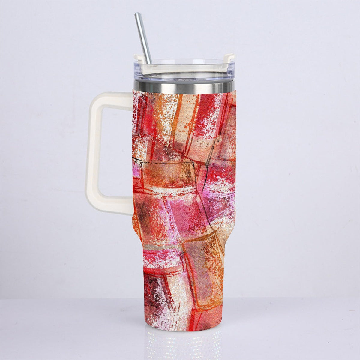 40oz Diamond Cup With Stainless Steel Straw