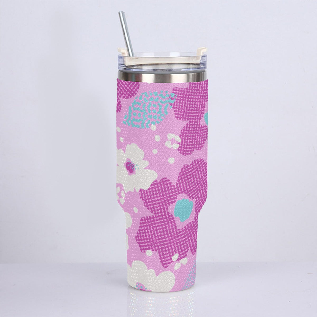 40oz Diamond Cup With Stainless Steel Straw