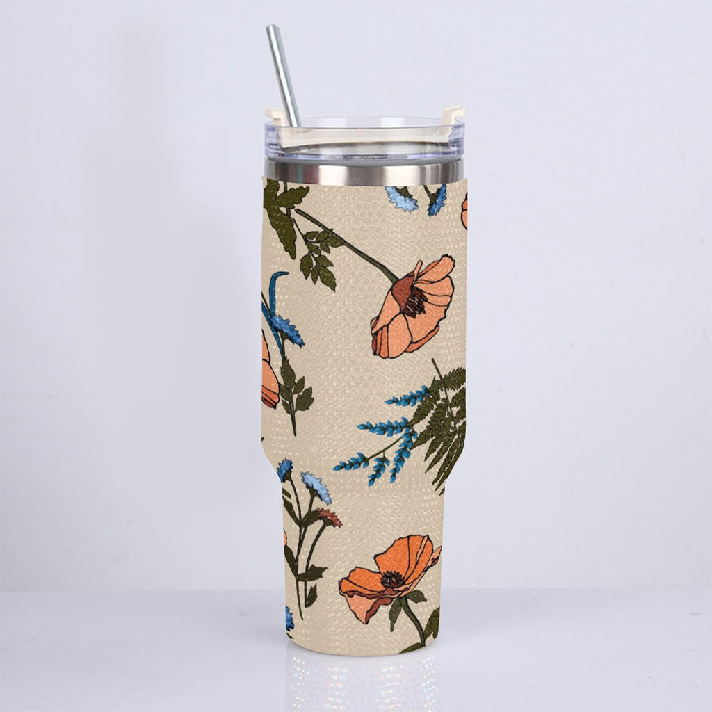 40oz Diamond Cup With Stainless Steel Straw