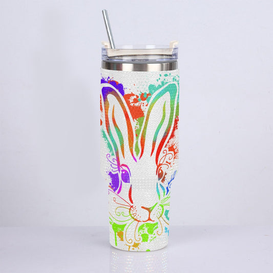 40oz Diamond Cup With Stainless Steel Straw