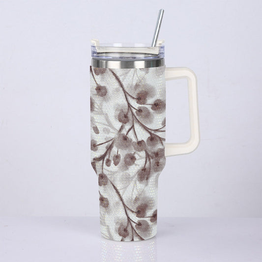 40oz Diamond Cup With Stainless Steel Straw